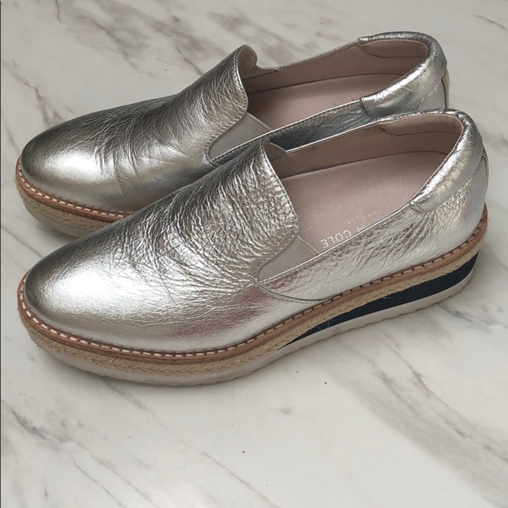 Kenneth Cole Silver Platform Oxford
